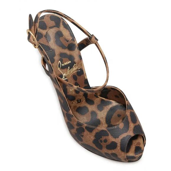 Christian Louboutin Jenlove Alta 120 Brown Strap Platform Sandal Heel Pump 36.5 - Picture 5 of 12